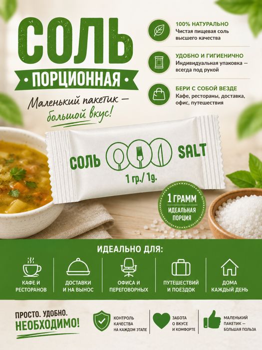 Соль порционная 1 гр