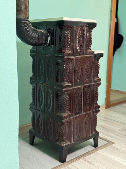 Sobă teracotă pe lemne 4R+M maro, 7 kW, 108x46,5x46,5 cm
