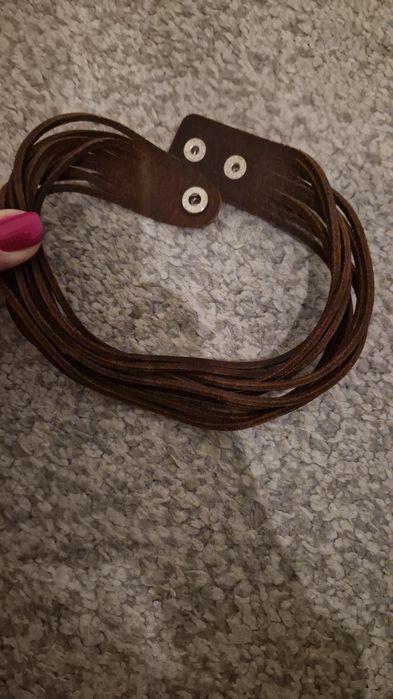 2 in 1 colier piele naturala si bratara choker bijuterii