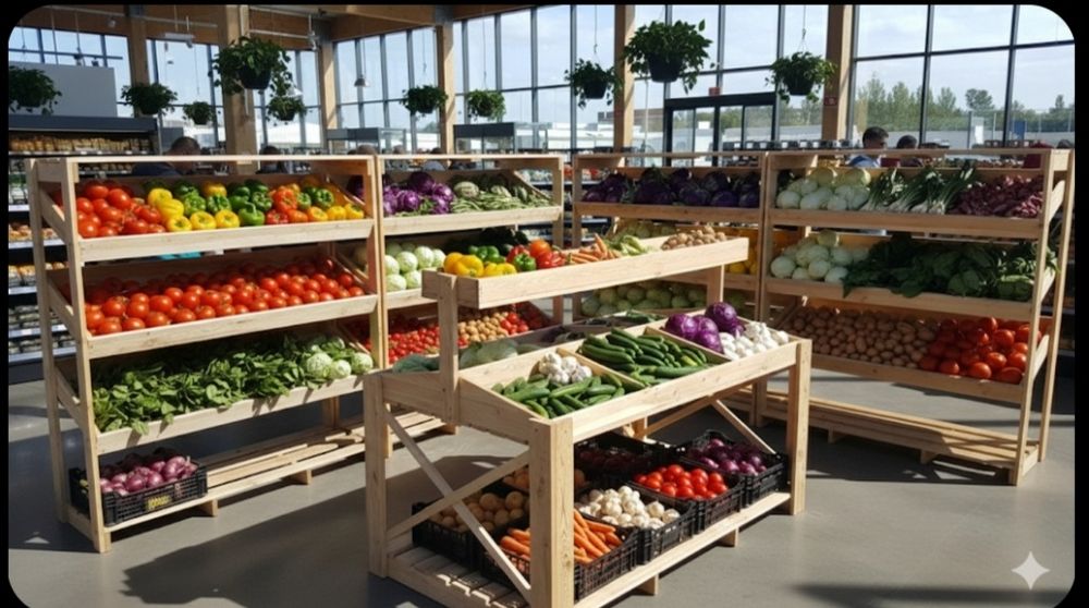 Овощные полки. Стеллажи.