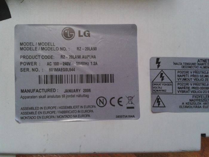 Платка -LG RZ-20LA90-части