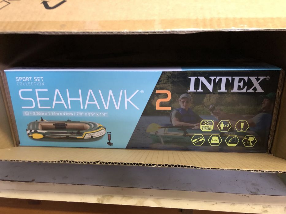 Нова Лодка Intex Seahawk 2, Помпа + Включени гребла, 2.36 м x 114 см