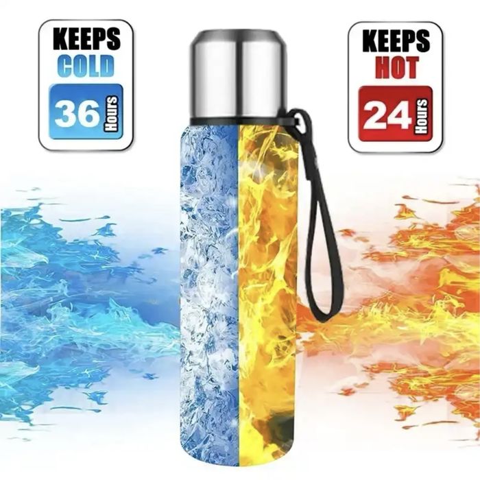 Термос с двухслойной и вакуумной теплоизоляцией 1000мл.