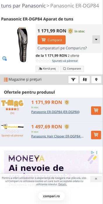 Panasonic Hair Trimmer Professional ER-DGP84 NOU
