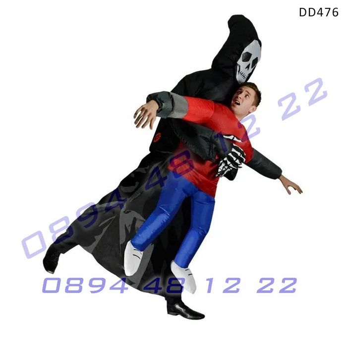 Надуваем страшен парти костюм Жътваря Grim Reaper хелуин аниматор