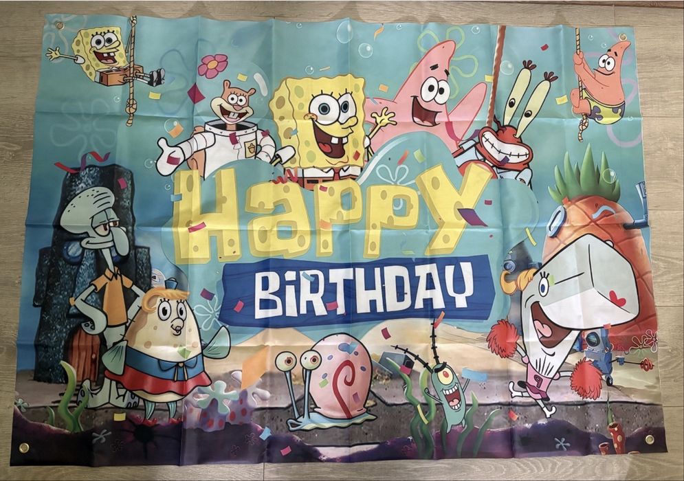 Banner Paw Patrol /Spongebob/Kuromi/Constructii