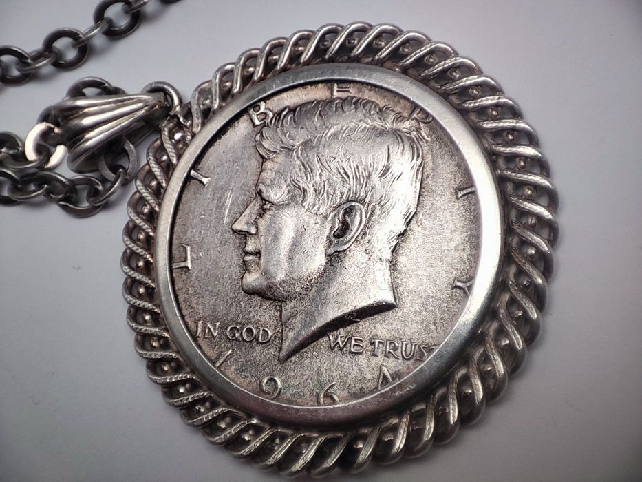 Сребърен синджир half dollar 1964 медальон
