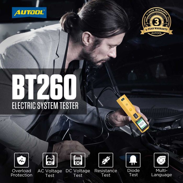 Интелигентен цифров мултимер,AUTOOL BT260,тестер електрически вериги