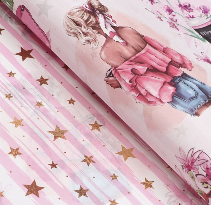 Бумага упаковочная, глянцевая двусторонняя 70 х 100 см