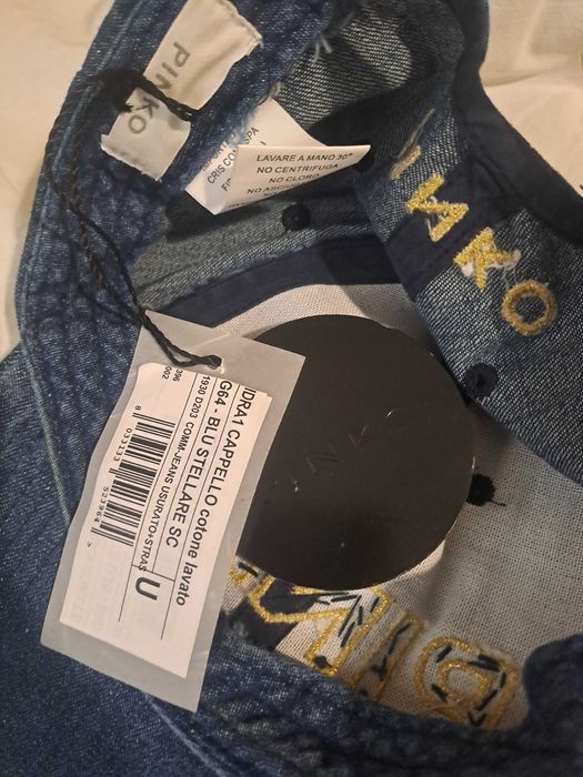 Pinko оригинална шапка от деним Пинко