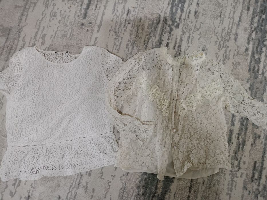 Юбка блузки белые