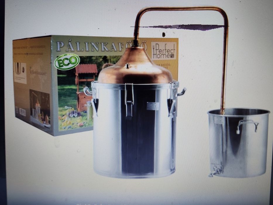 Cazan țuică 98 L , complet cu țeava  cupru alimentar și serpentina cupru + racitor  inox 50 l