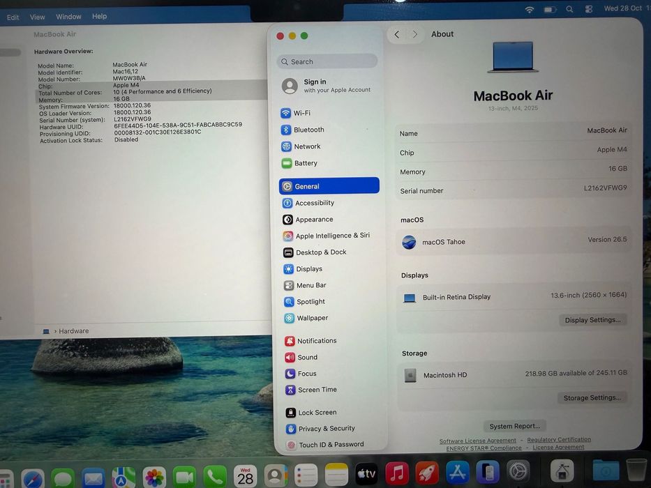 MacBook Air 13" M4 Chip 10-CPU, 8-GPU, 16GB RAM, 256GB SSD