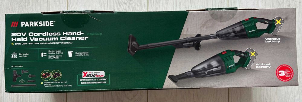 Aspirator de mana PARKSIDE pe acumulator 20V model PHSSA 20-Li D2