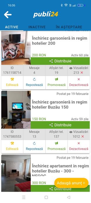 Închiriez apartament in regim hotelier BUZĂU  300 NEGOCIABIL
