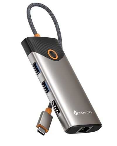 USB-C хъб NOVOO 7-in-1 4K 60Hz Gigabit Ethernet
