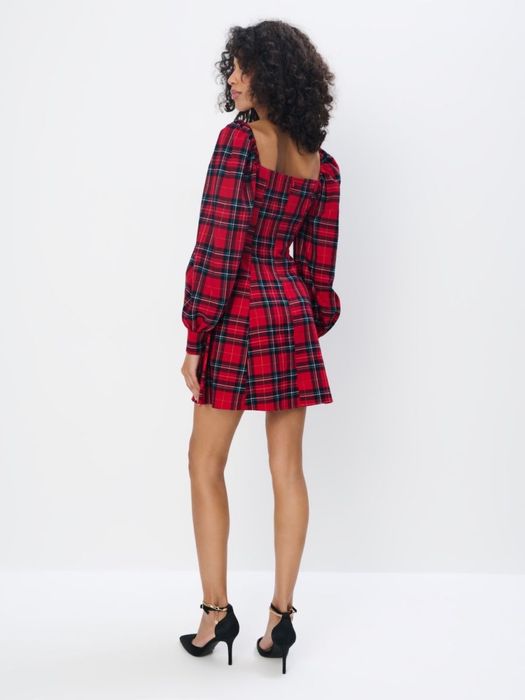 Карирана мини рокля Mohito