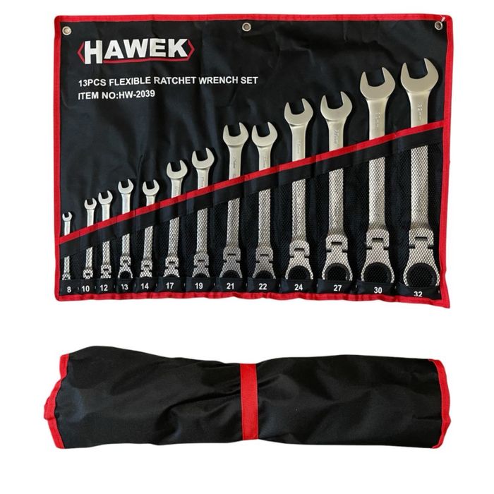 Звездогаечни тресчотни ключове с чупещо рамо 8-32мм HAWEK