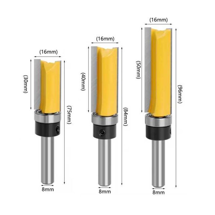 Фрезер копирен / за канали с горен лагер, Дължина 30/40/50мм, Захват 8