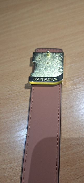 Curea Louis Vuitton Monogram - neagra (piele intoarsa)