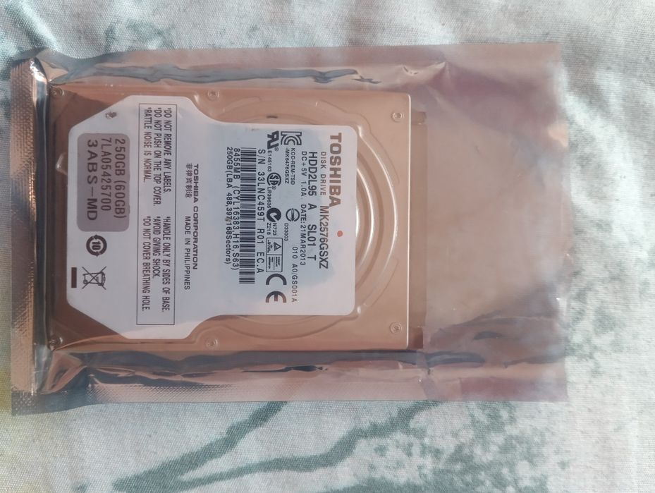 Tashiba HDD disk 250 GB Notebook uchun