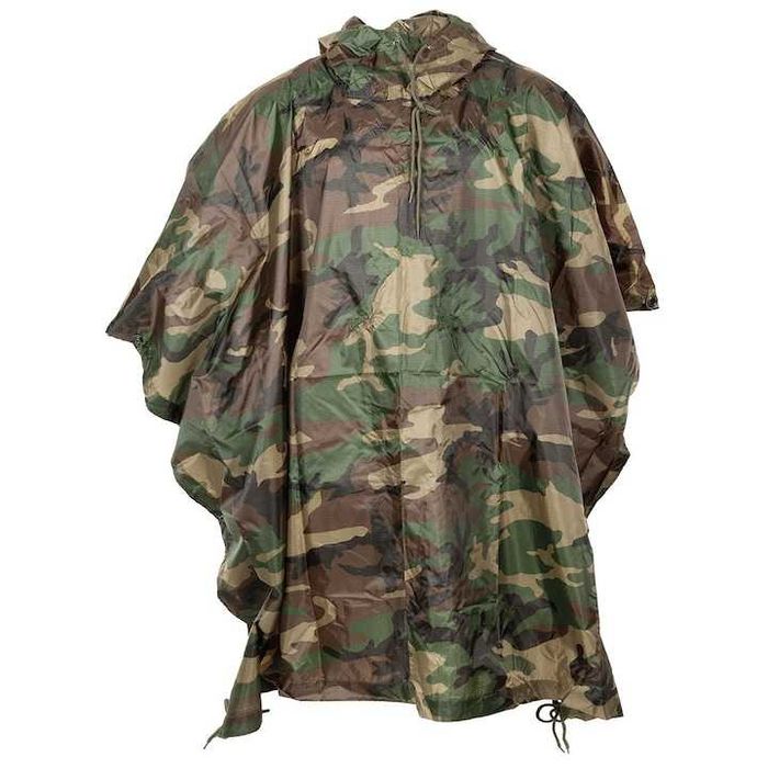 Pelerină MFH Militar US Poncho Woodland Vânătoare Pescuit Camping NOUA