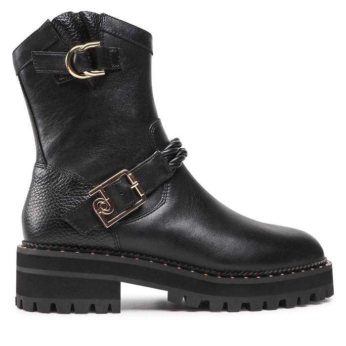 LIU JO № 37–38–39 – Дамски боти от ест кожа "BLACK & GOLD" нови кутия