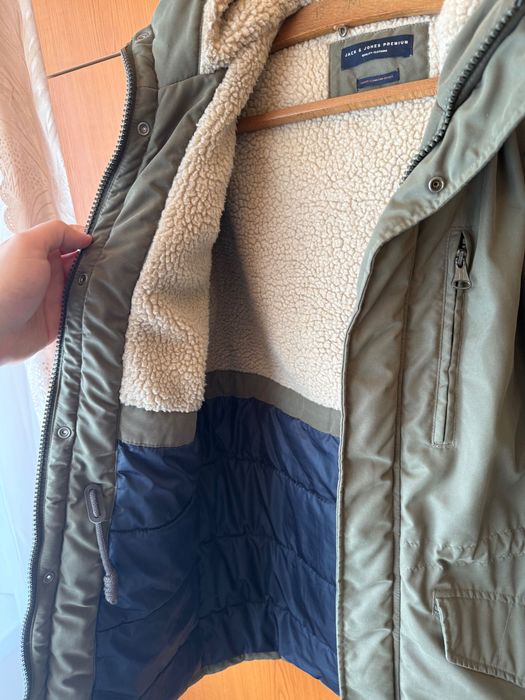 Geaca parka de iarna - Jack & Jones PREMIUM - verde kaki, marimea L