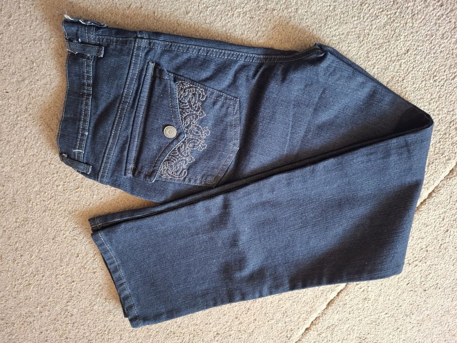 Blugi fete mărimea 46 albastru marin talie inalta