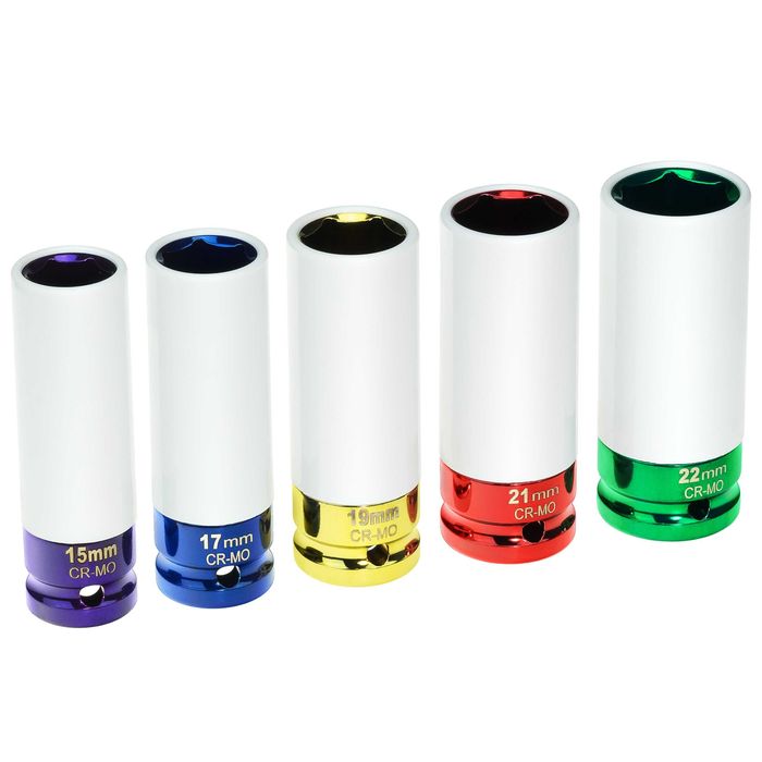 Комплект дълги ударни вложки за алуминиеви джанти 1/2″ 15–22мм STIX