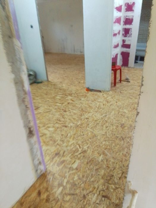 Настил OSB, линолеума.