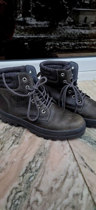 Ghete gri kaki piele Palladium waterproof 39