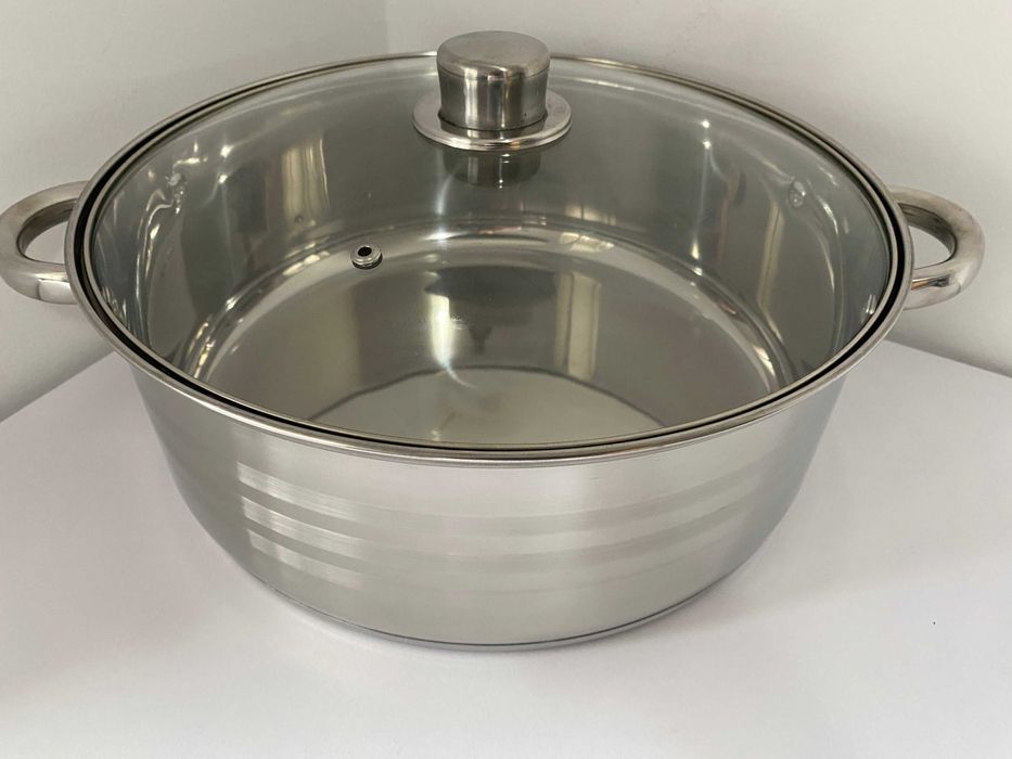 Cratita inox 5.8 litri cu capac de sticla pentru gatit zilnic