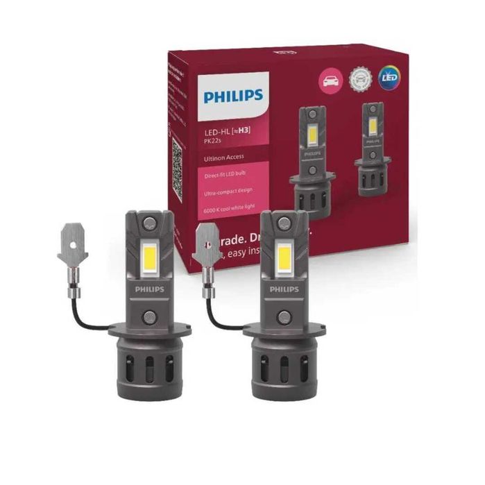 LED крушки за автомобил H3, Philips Ultinon Access 2500, 12V 20W 2БР