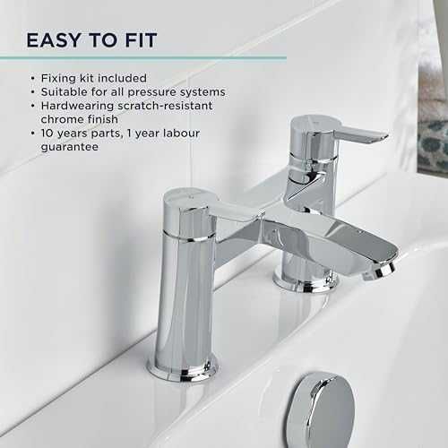 Нов Хромиран Смесител за Вана Bristan Apelo 2Дупков Дом Баня Кран вода