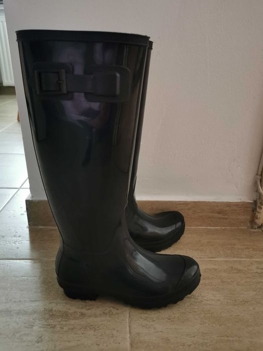 Cizme cauciuc, 37, lungi, elegante bleumarin