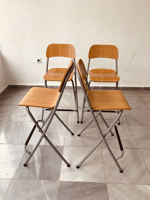 Скандинавски сгъваеми бар столове – 4 броя | Minimalist Nordic Design