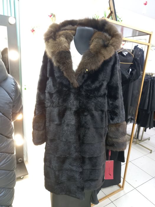 норковая шуба комбинированная