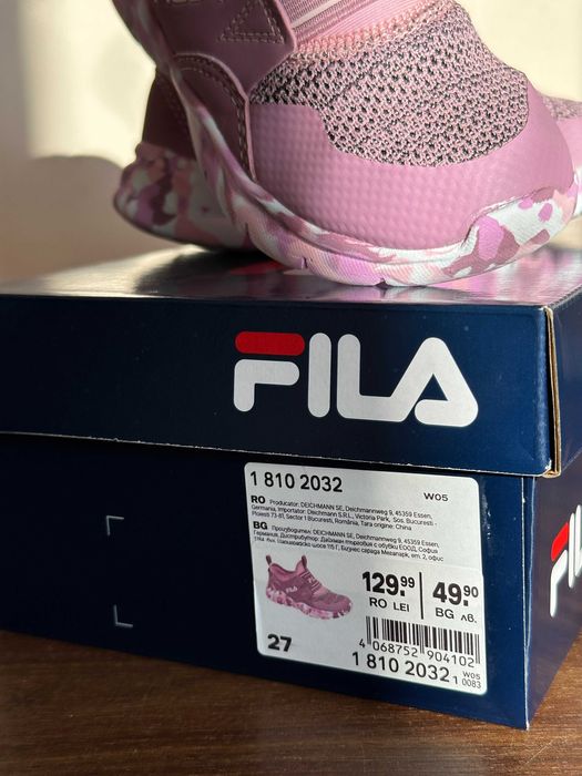 Детски маратонки без закопчаване FILA, размер 27