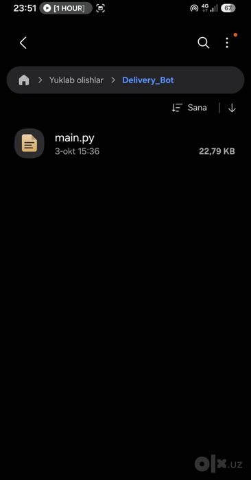 Telegram bot Dostavka bot
