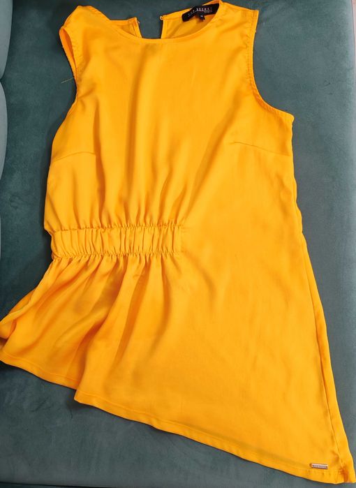 Bluză în colț, Yellow Dream, satinată - Top Secret, Mărimea 40