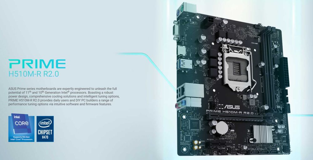 Дъно Дънна платка ASUS PRIME H510M-R R2.0 LGA 1200 DDR4