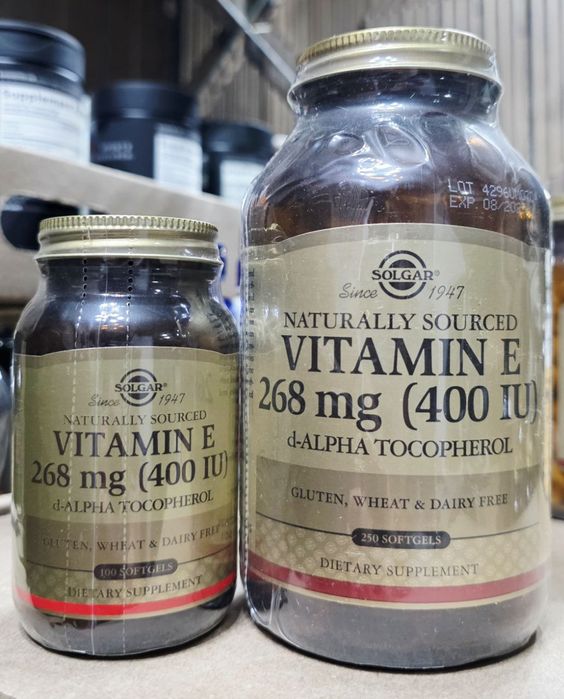 ДОСТАВКИ НЕТ Solgar натуральный витамин E 400  100 и 250шт Made in USA