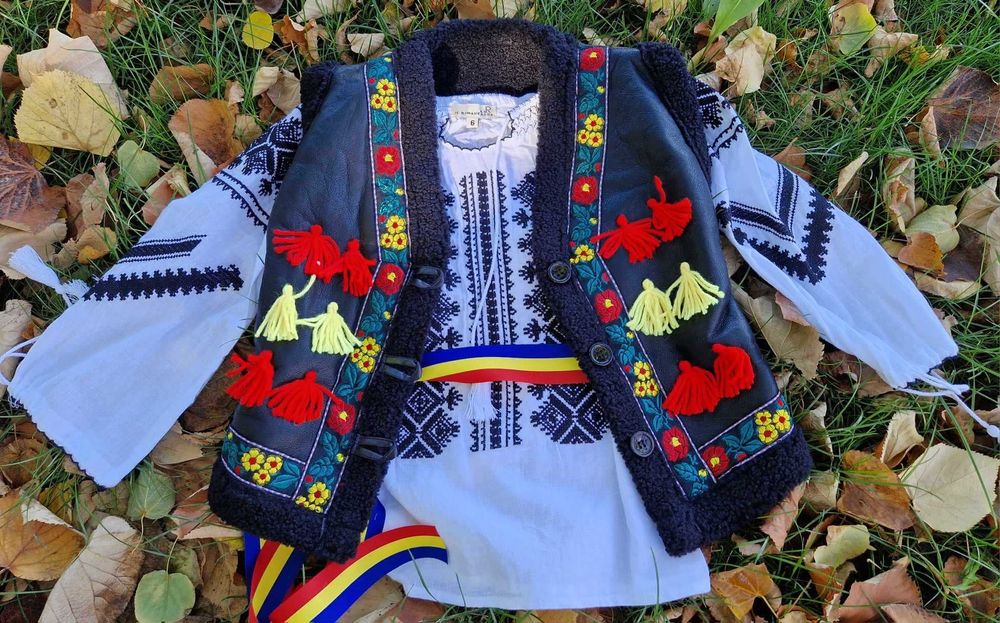 80 lei camasa /ie - costum popular national traditional 1-16 ani