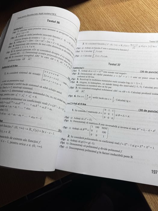Culegere bac Mate M1, stare exceptionala