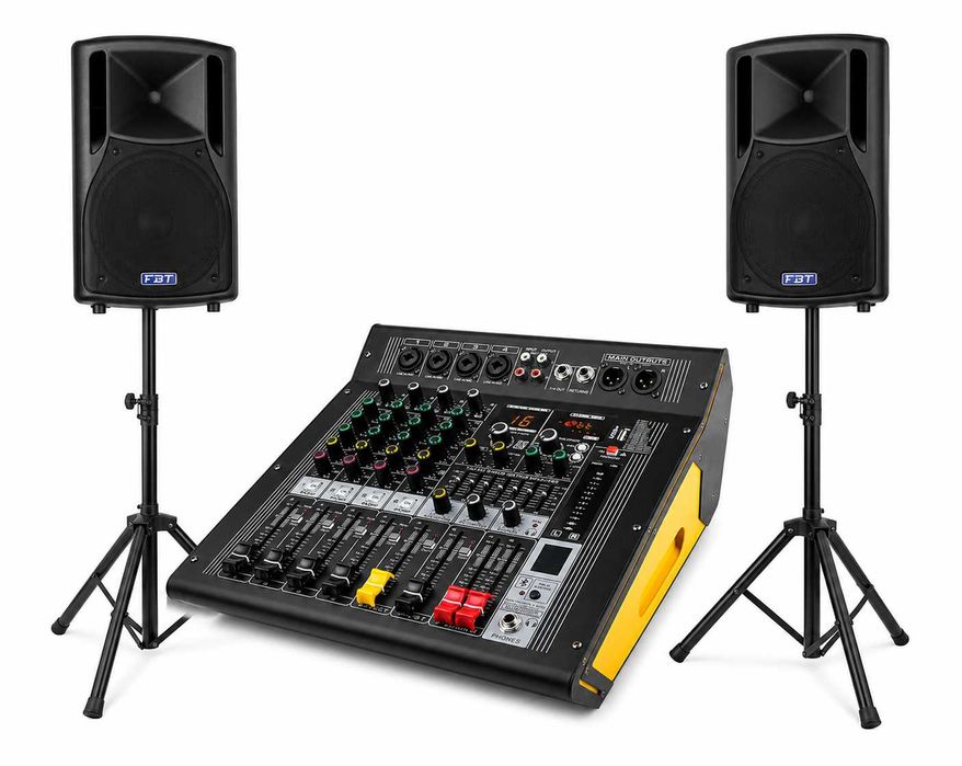 Mixer audio activ 2 x 450W 4 canale Stereo canal Amplificat 16 Efecte DSP Bluetooth USB Egalizator