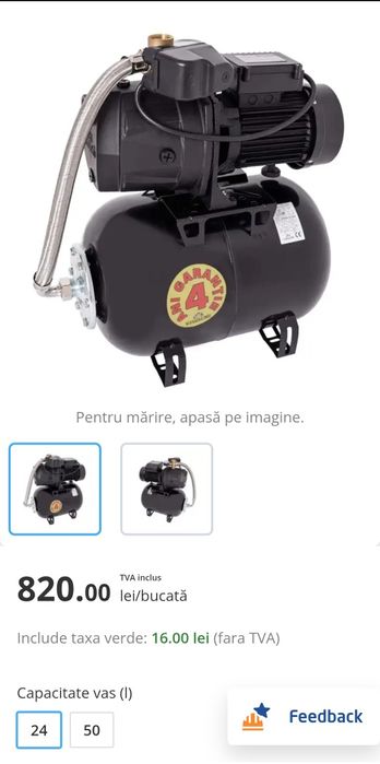 Hidrofor Wasserkonig, nou, sigilat