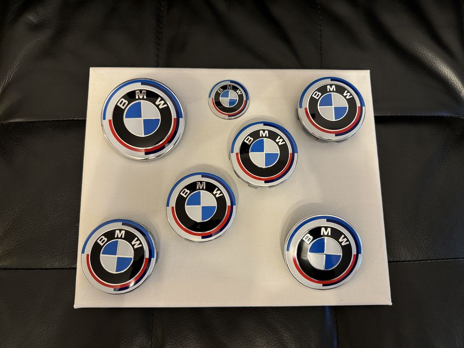 Set complet capace BMW premium aluminiu pentru capota jante volan haion