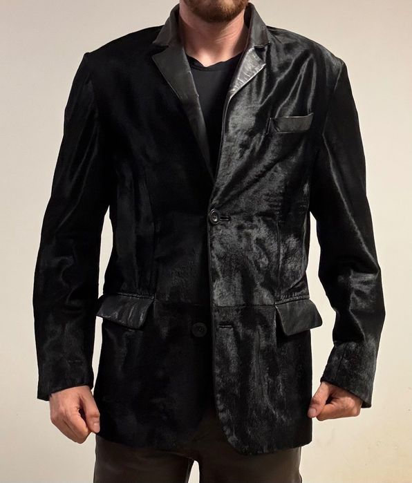 Мъжко яке от естествена кожа и косъм от пони