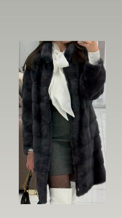 Норковая шуба серая стандарт